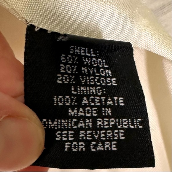 MARVIN RICHARDS Wool Tweed Cream Large Button Twee Pea Coat M - Picture 11 of 12